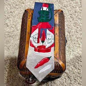 Tabasco Silk Tie with Red and Green Accents
